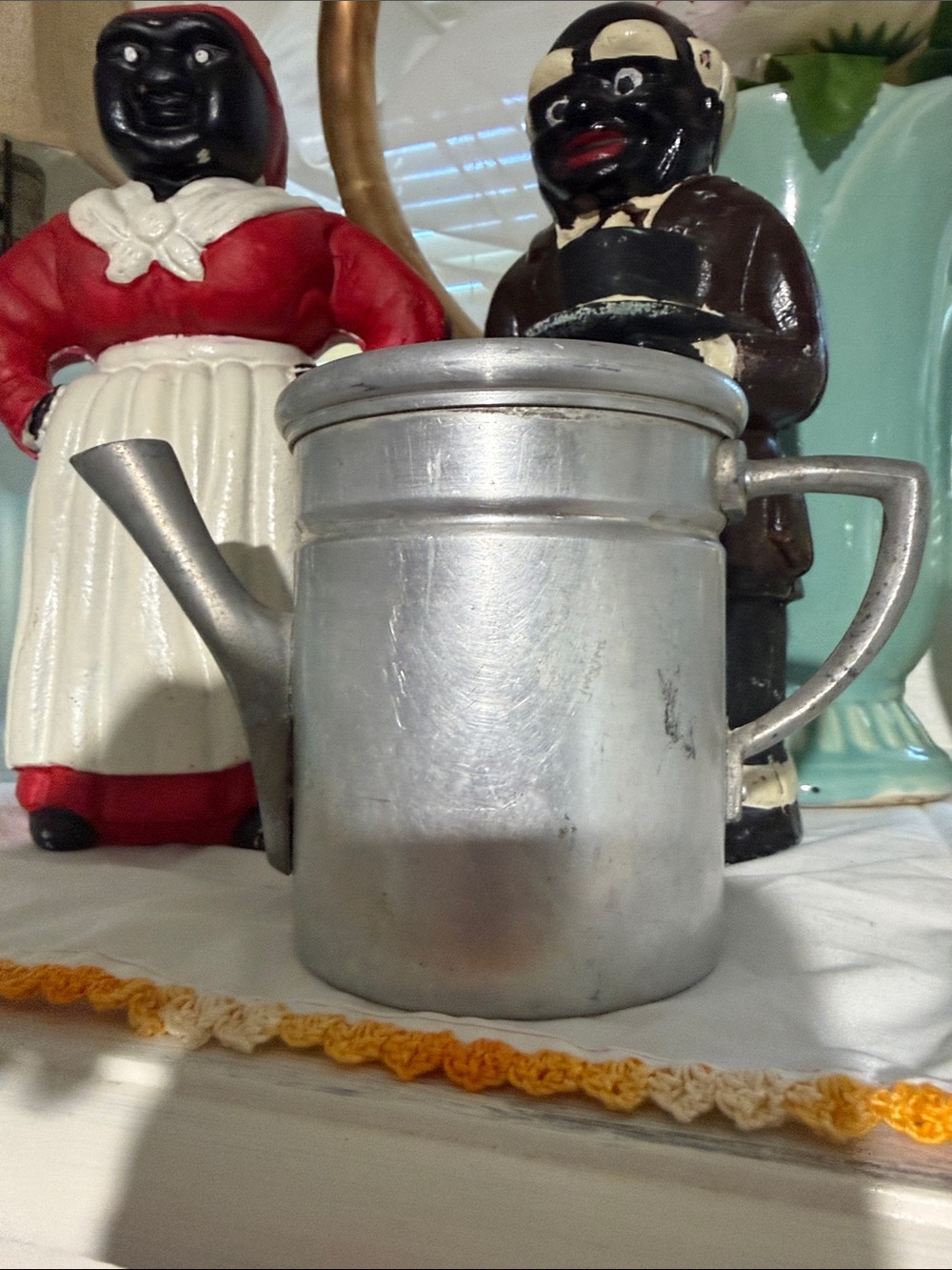 vintage aluminum stovetop coffee pot drip o later for parts